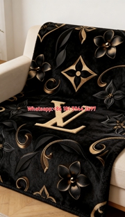 LV Noir & Gold Monogram Blanket IMG_2986